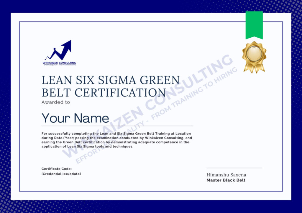 Lean Six Sigma Green Belt Certification