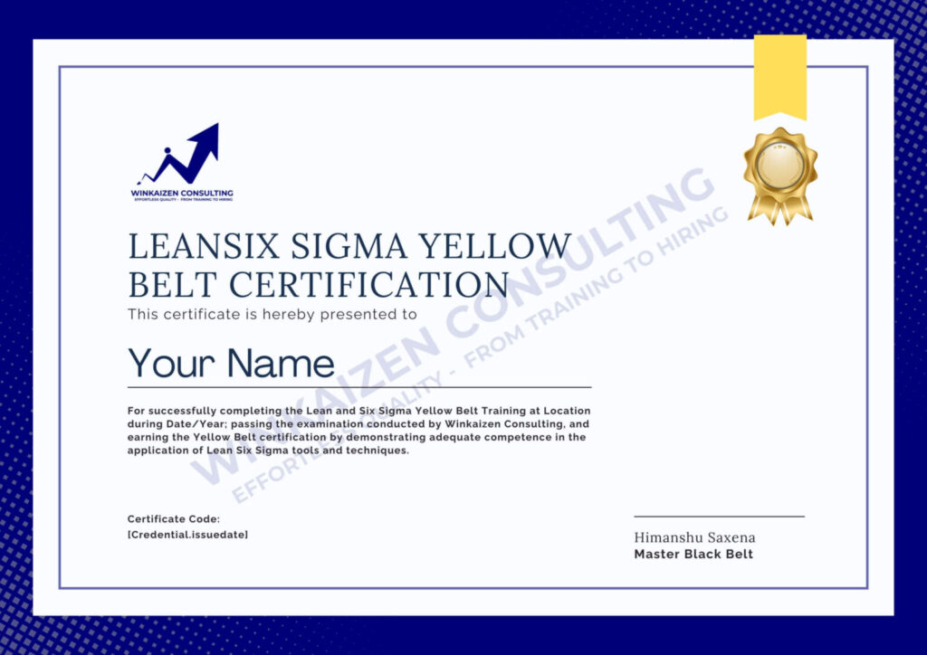 Yellow Belt Certification Online